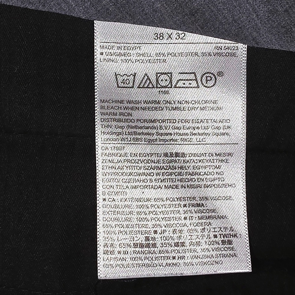 Banana Republic Tailored Fit Dress Pants Men's 38x31 Gray Blue Plaid Slacks Good - Picture 8 of 10
